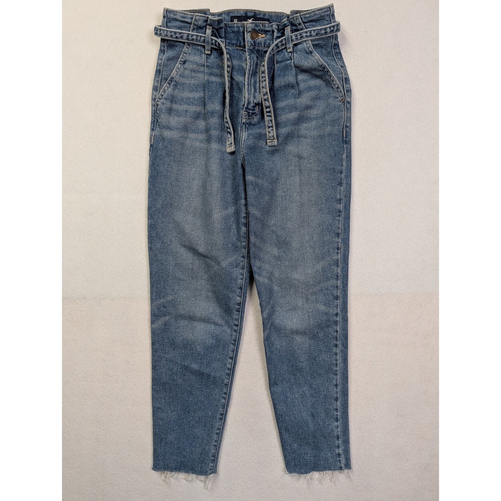 Hollister Womens Mom Jeans Size 5R Ultra High Rise 27 x 27 Stretch Blue Denim